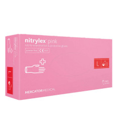 Нітрилові рукавички без пудри нестерильні Nitrylex Pink 100 шт (L)