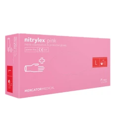 Перчатки нитриловые без пудры нестерильные Nitrylex Pink 100 шт (L)