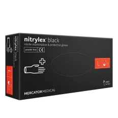 Перчатки нитриловые без пудры нестерильные Nitrylex Black 100 шт (L)
