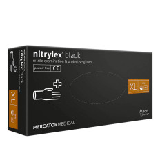 Нітрилові рукавички без пудри нестерильні Nitrylex Black 100 шт (XL)