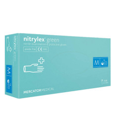 Нітрилові рукавички без пудри нестерильні Nitrylex Green 100 шт (M)