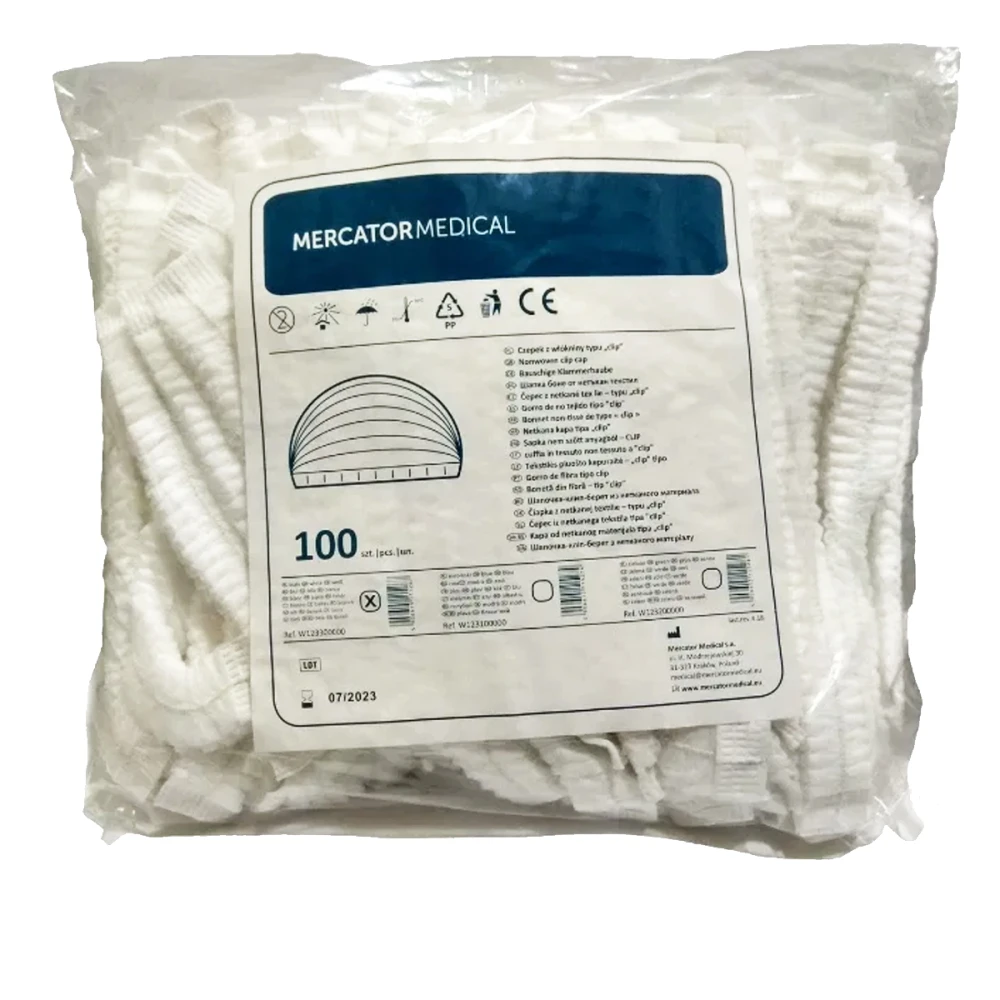 Шапочка-берет Mercator 100 шт (Белая)