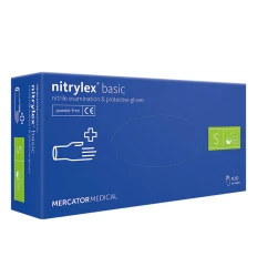 Перчатки нитриловые без пудры нестерильные Nitrylex BASIC Dark Blue 100 шт (S)