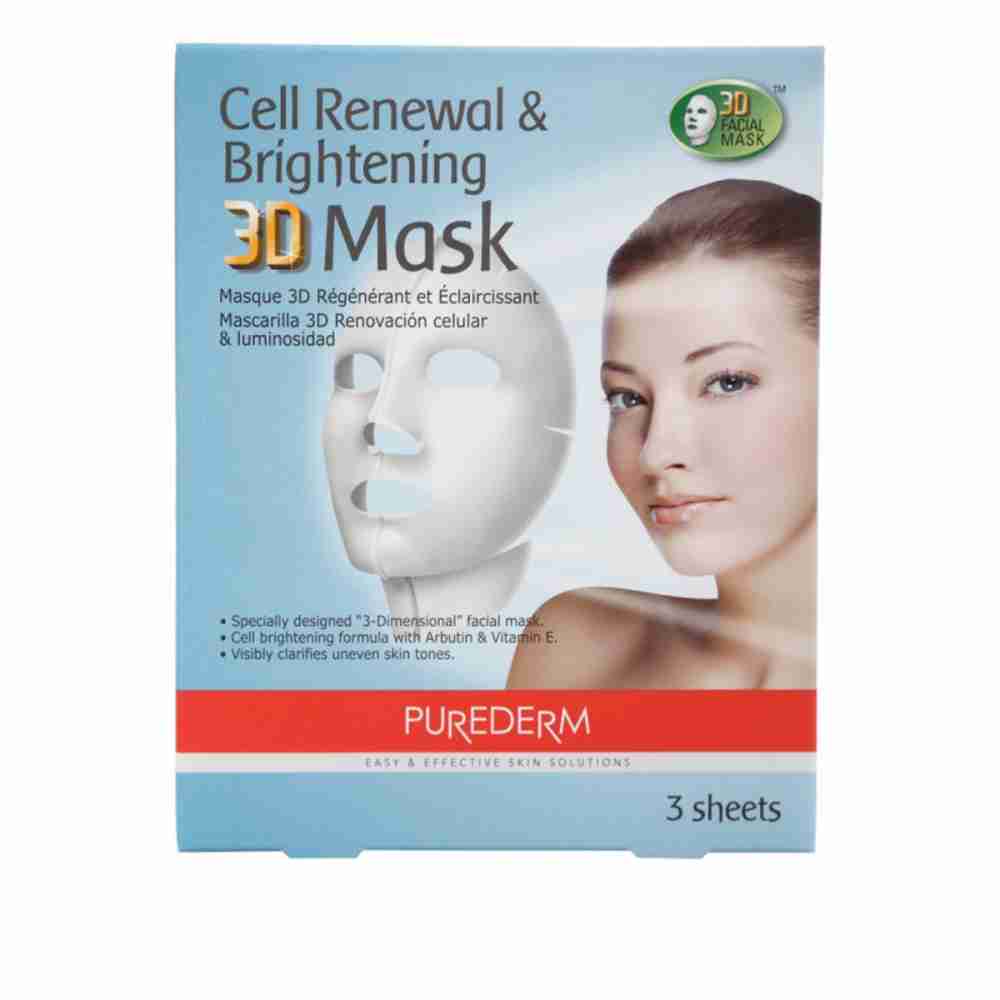 Набор 3D масок Purederm обновляющие и осветляющие Cell Renewal & Brightening 3*35 г