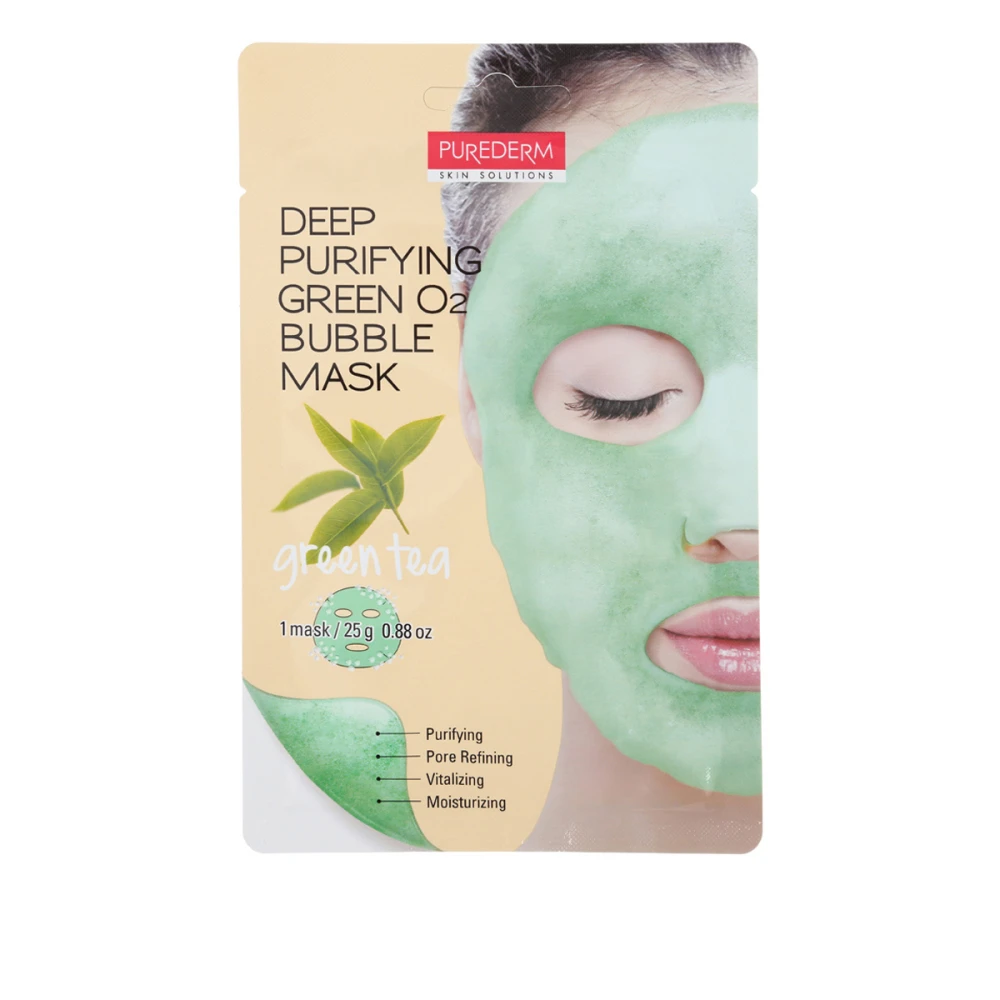 Маска Purederm глубокоочищающая пенящаяся Зеленый чай для лица 25 г