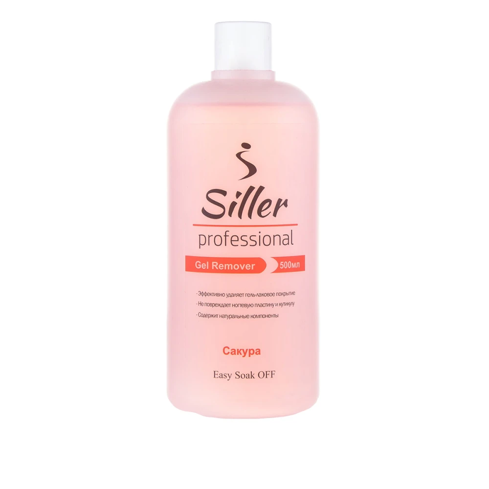 Жидкость Siller Gel Remover для снятия гель лака Сакура 500 мл