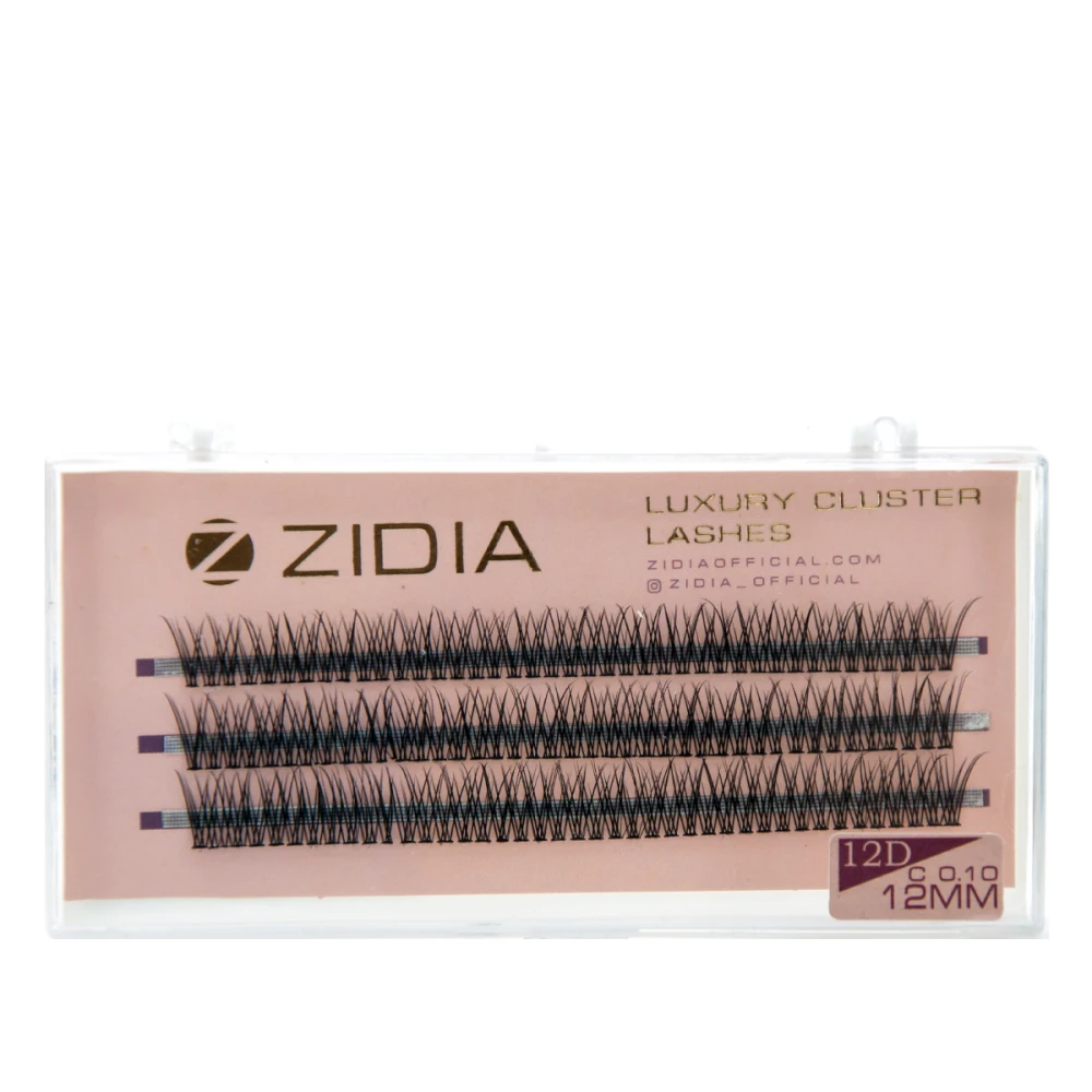 Ресницы ZIDIA Cluster 3 ленты 12D (01*C 12 мм)
