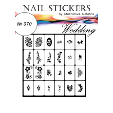 Трафареты-наклейки JVR Colours для nail art (070 свадьба)