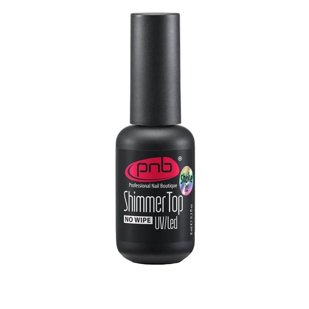 Топ для гель-лаку з мікро шиммером PNB Top no wipe 8 мл