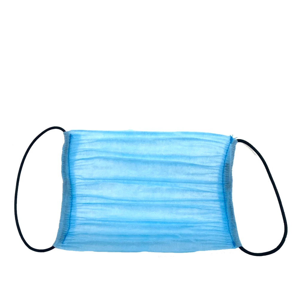 Маска защитная 3-х слойная прошитая 1 шт (Голубая)