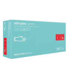 Перчатки нітрилбпудрнестер Nitrylex Green 100 шт (L)
