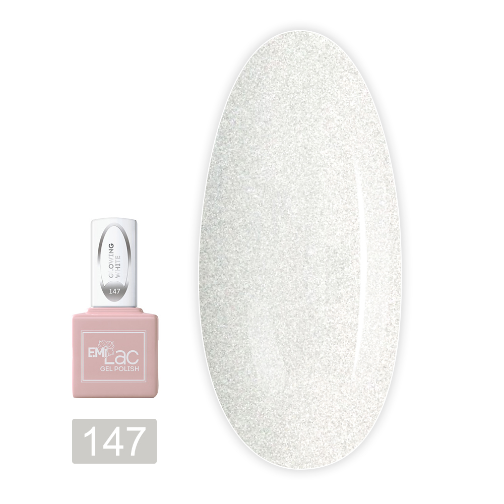 Гель-лак E.MI Lac 9 мл (147 Сяючий білий)