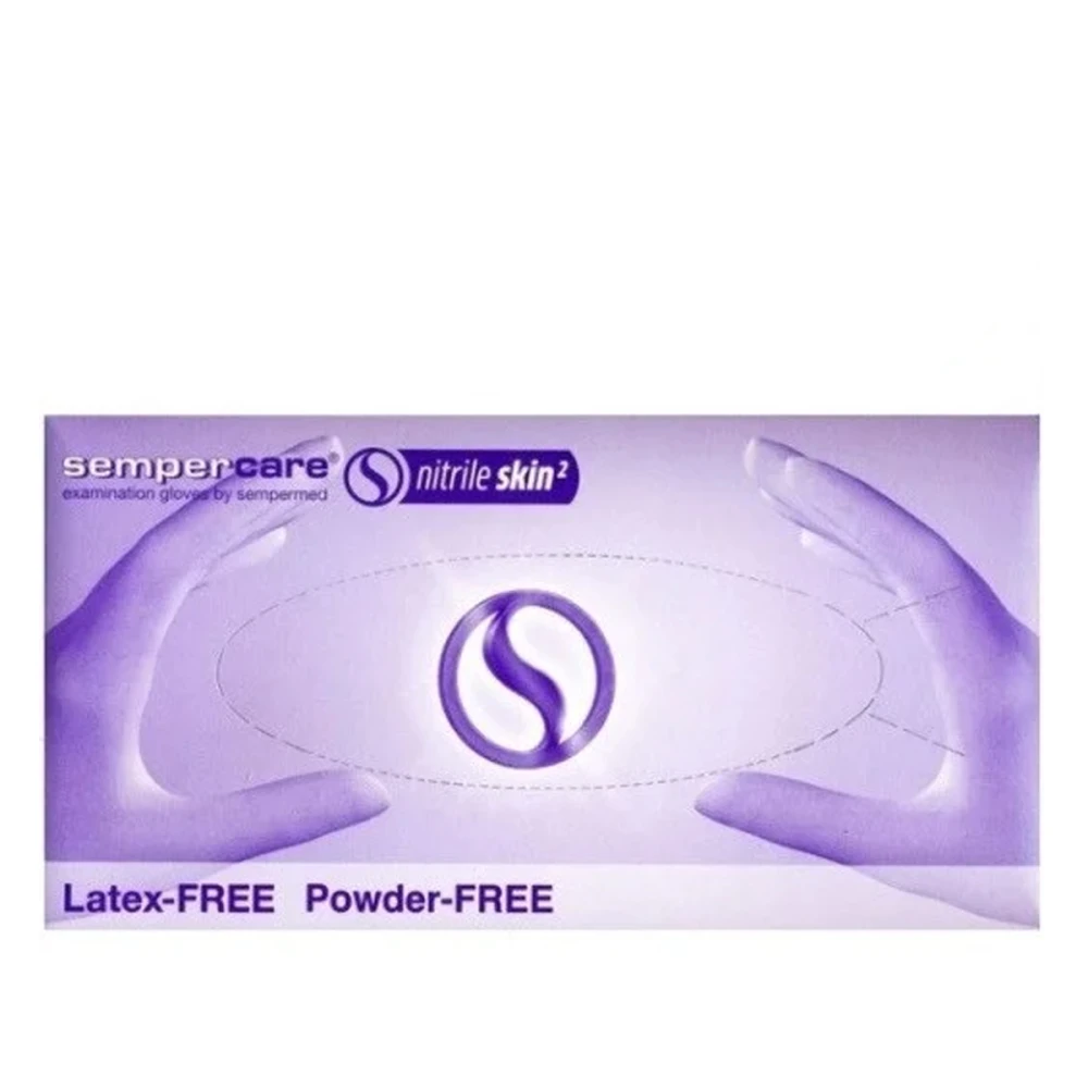 Перчатки IGAR нитриловые нестерильные Sempercare Skin2 Фиолетово-голубые 200 шт/уп (L)