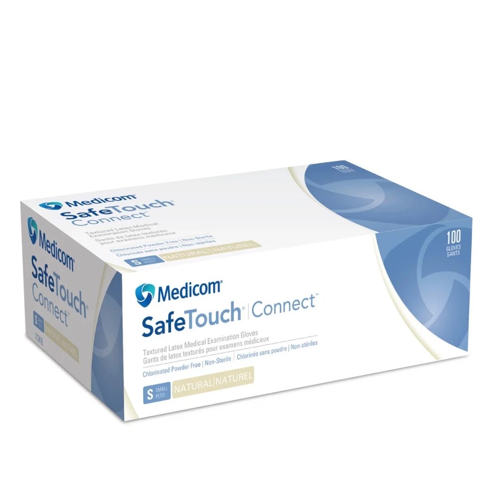 Перчатки латекс опудреннные нестерильные Medicom SafeTouch Connect 100 шт р XL