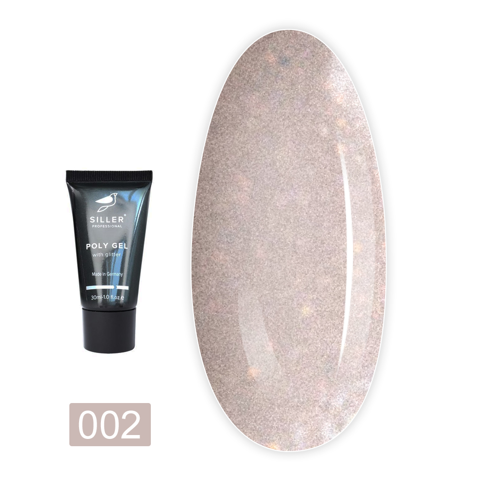 Полигель моделирующий с глиттером Siller Poly Gel with Glitter 30 мл (002)