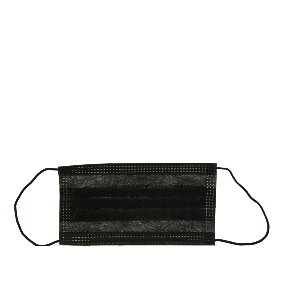 Маска защитная 3-х слойная медицинская на резинке 1 шт (Черная)