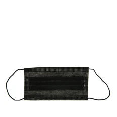 Маска защитная 3-х слойная медицинская на резинке 1 шт (Черная)