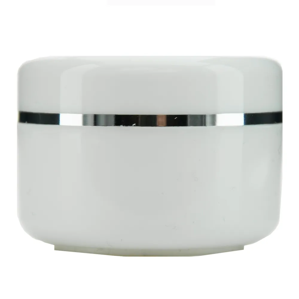 Баночка белая с серебристой полоской 30 мл