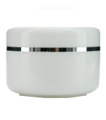 Баночка белая с серебристой полоской 30 мл