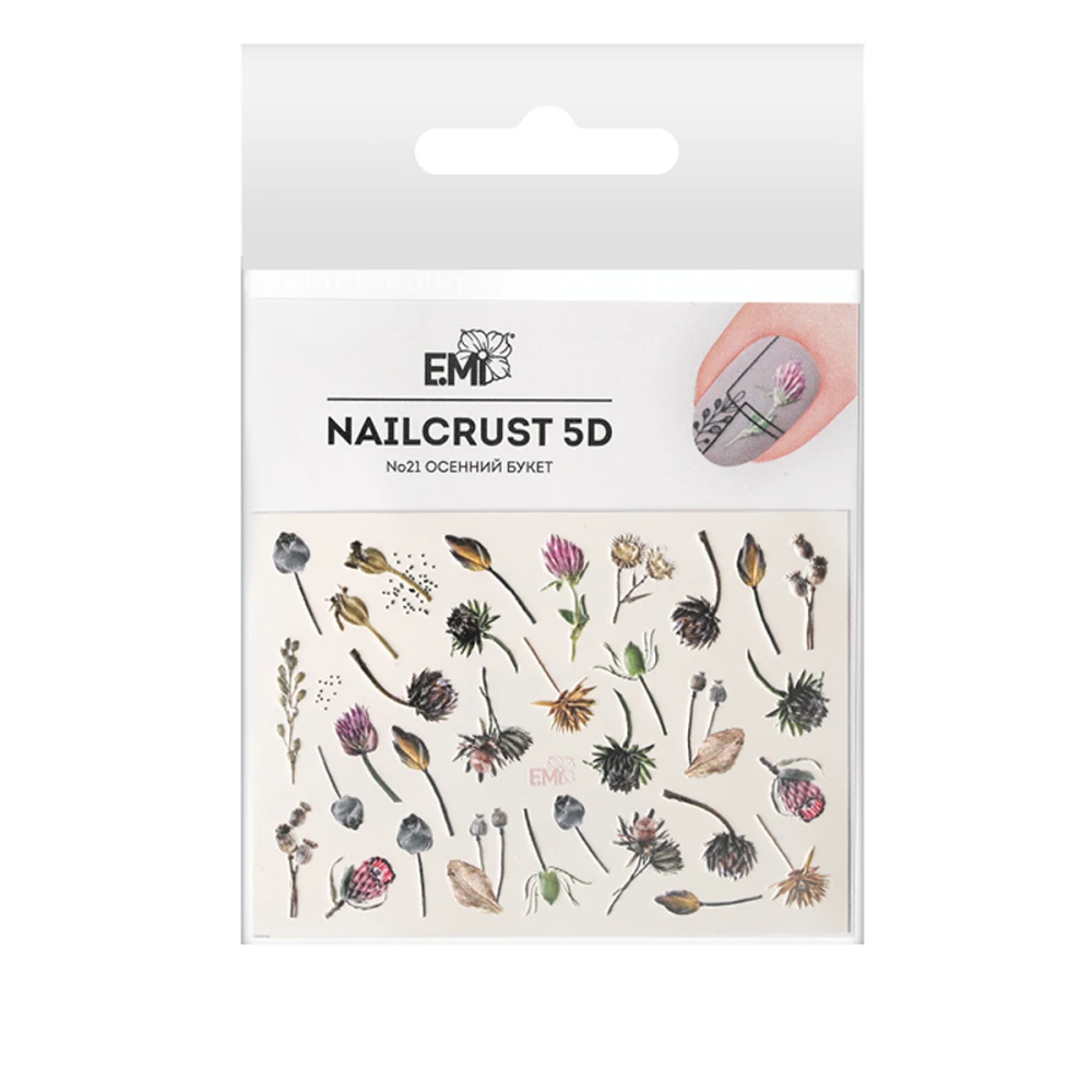 Трафарет-слайдер E.MI 5D NailCrust (№ 21 Осенний букет)