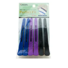 Затискачі для волосся пластик кольорові 6 шт