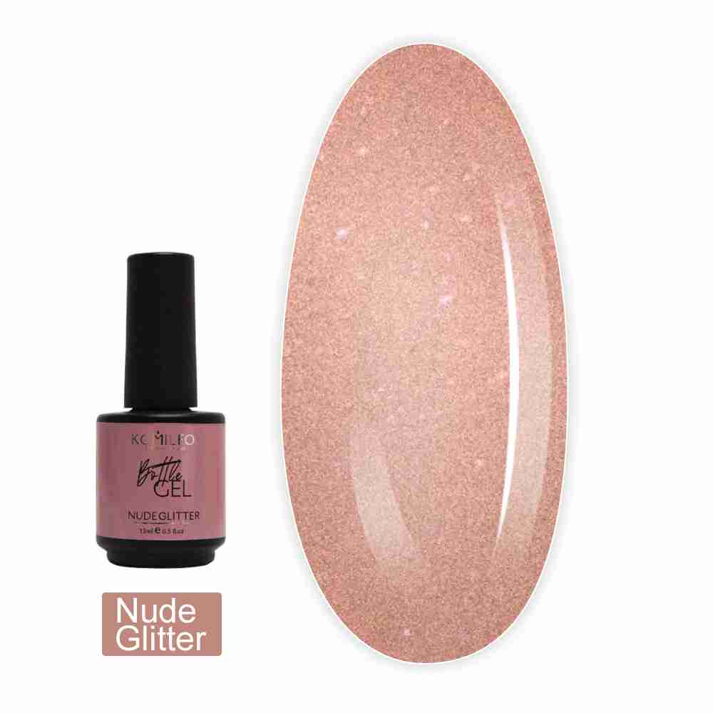 Гель KOMILFO Bottle Gel 15 мл (Nude Glitter)