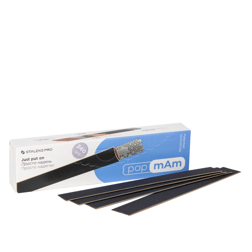 Набор сменных файлов-чехлов ПАП МАМ для пилки прямой STALEKS PRO EXPERT PAP-MAM (50 шт) (100 grit)