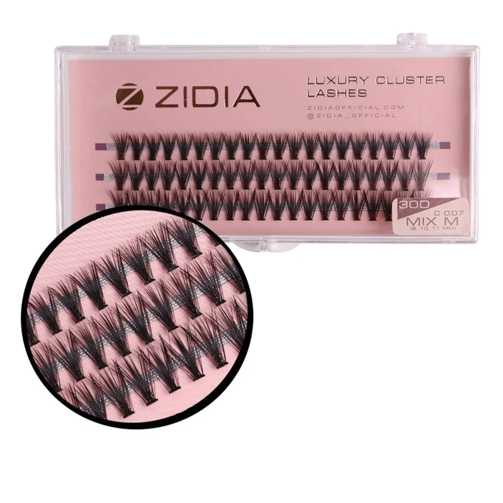 Ресницы ZIDIA Cluster 3 ленты 30D (007C (9.10.11))