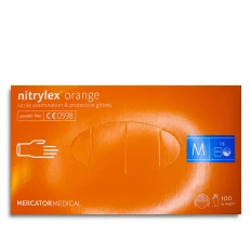 Нитрил перчатки без пудры нестерильные Nitrylex Orange 100 шт (M)