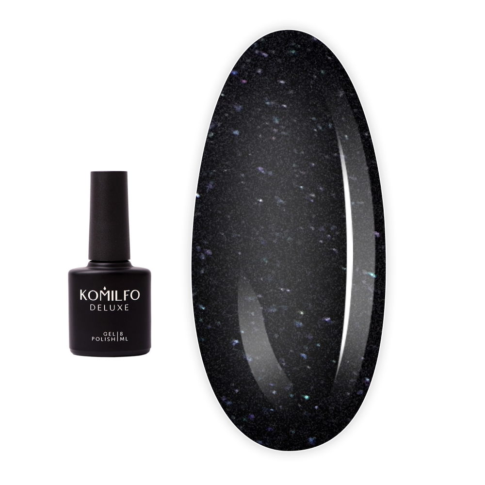 Топ KOMILFO Glitter для гель-лаку без липкого шару 8 мл
