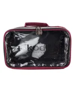 Косметичка KODI нейлон на змійці бордовий прозорий верх