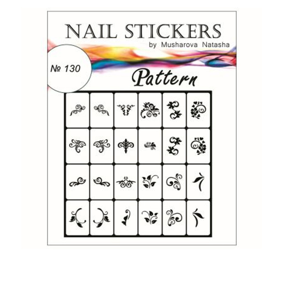 Трафареты-наклейки JVR Colours для nail art (130 узоры)