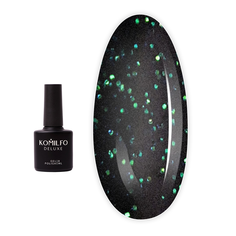Топ KOMILFO No Wipe Emerald для гель-лаку без липкого шару 8 мл