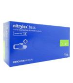 Рукавички нітрил без пудри Nitrylex BASIC Dark Blue 200 шт (S)