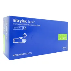 Перчатки нитрил без пудры Nitrylex BASIC Dark Blue 200 шт (S)