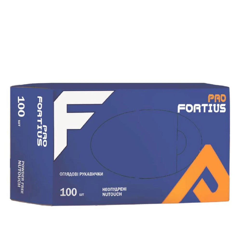 Перчатки нитрил неопудренные нестерильные Nutouch Fortius Pro 100 шт (S)