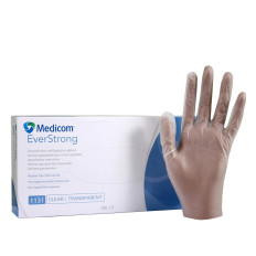 Рукавички вініл без пудри нестерильні Medicom SafeTouch EverStrong Прозорі 100 шт р L