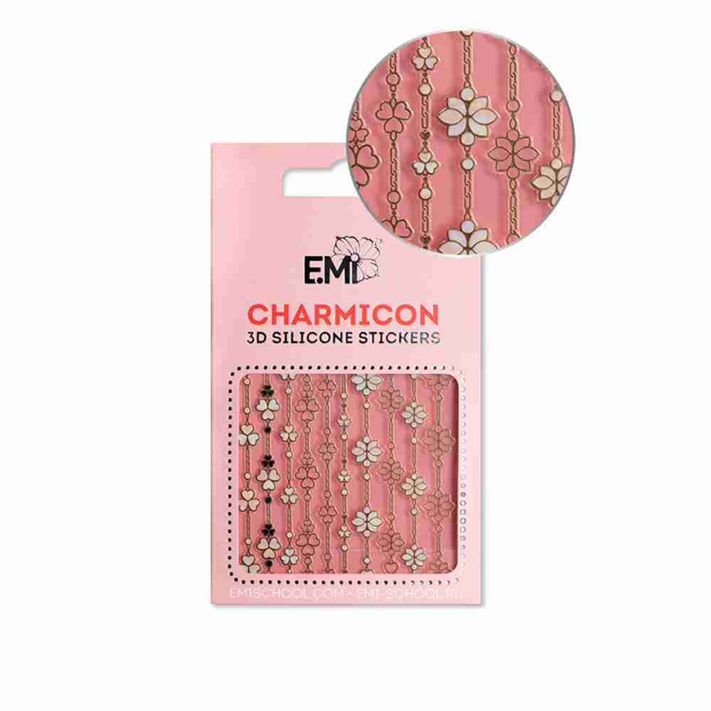 Наклейки для ногтей E.MI Charmicon 3D Silicone Stickers (154 Floral Art)