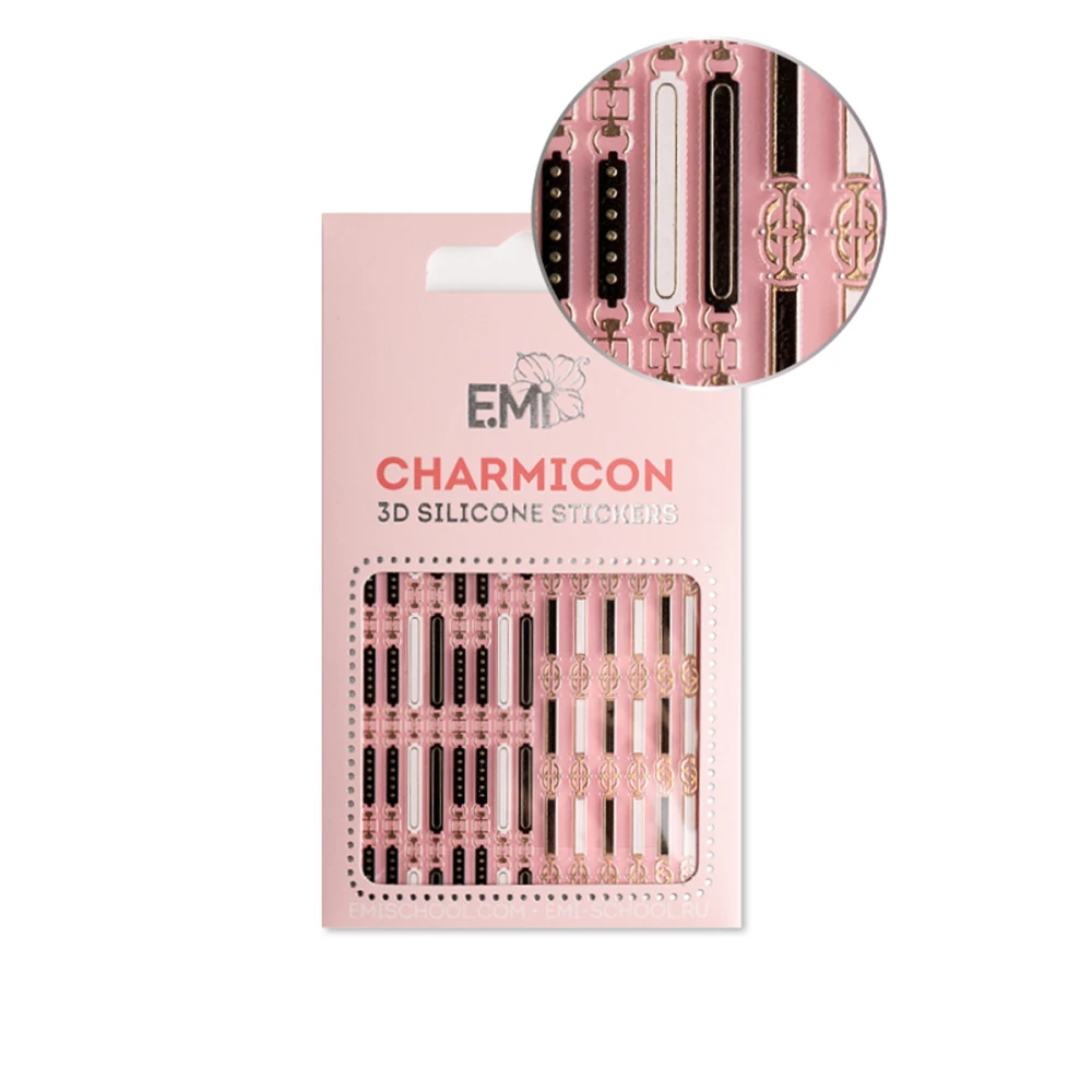 Наклейки для нігтів E.MI Charmicon 3D Silicone Stickers (156 Ремені)