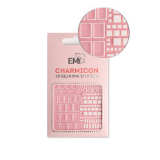 Наклейки для нігтів E.MI Charmicon 3D Silicone Stickers (161 Квадрати білі)