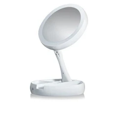 Зеркало со складной подставкой с подсветкой