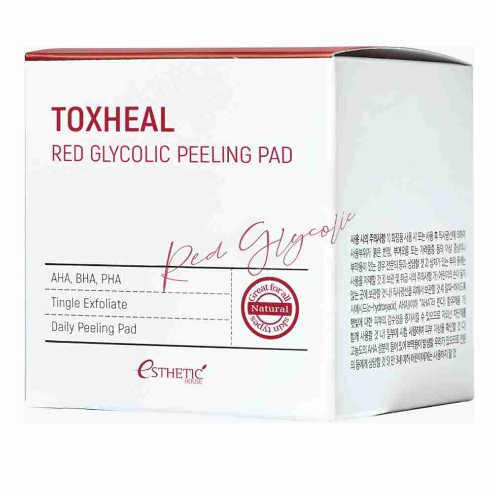 Пилинг-подушечки для лица Esthetic House Toxheal Red Glyucolic Peeling Pad 100 мл (100 шт)