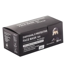 Маска защитная 3-х слойная медицинская 50 шт (Черная CHINA)