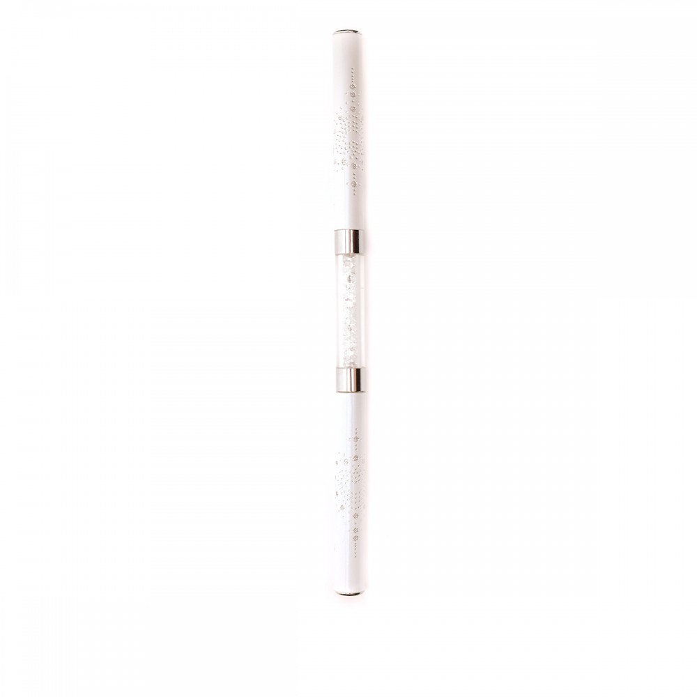 Пензлик двосторонній для гелю овал+лайнер №8 білий