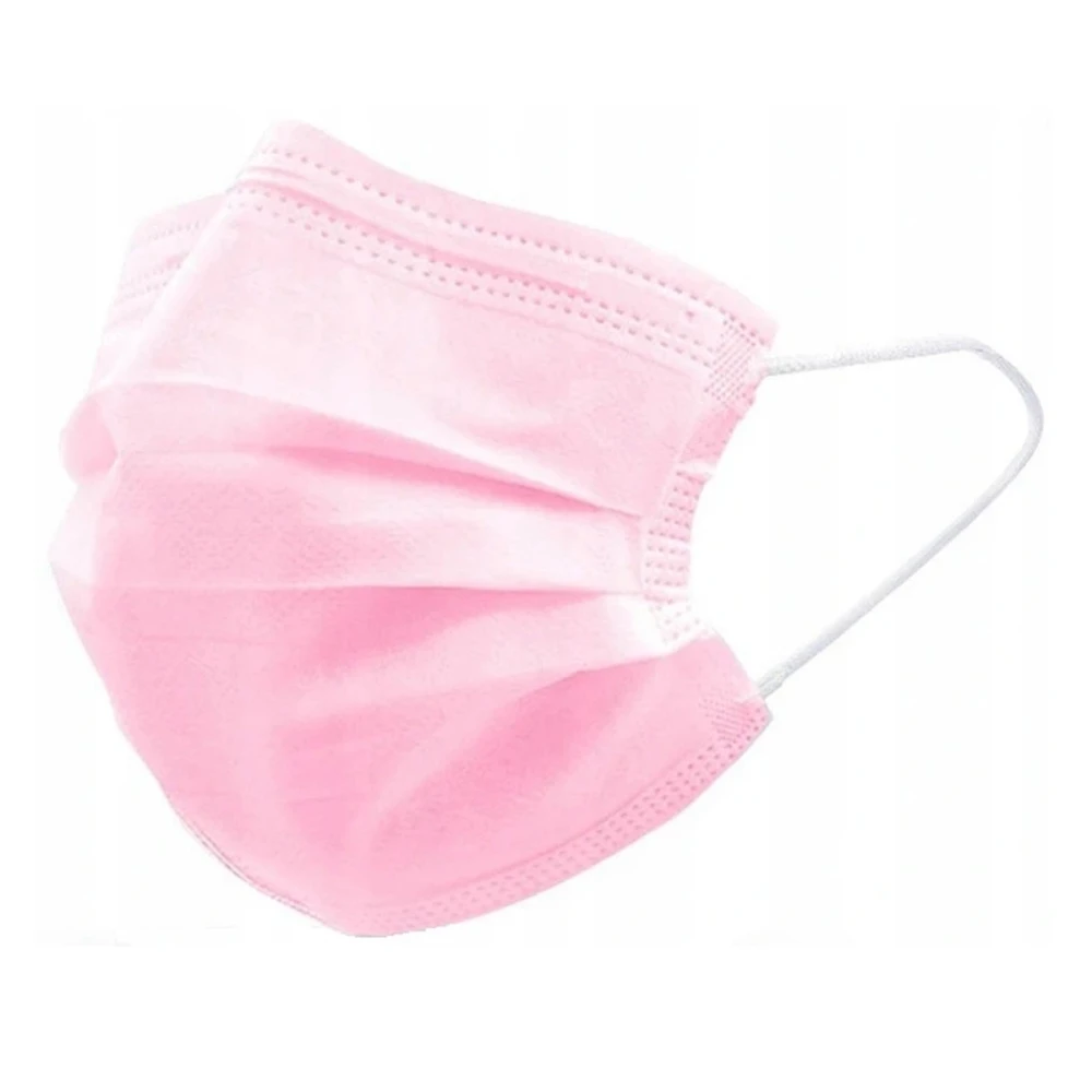 Маска защитная 3-х слойная медицинская 5 шт (Розовая)