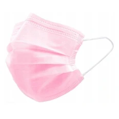 Маска защитная 3-х слойная медицинская 5 шт (Розовая)