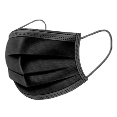 Маска защитная 3-х слойная медицинская 5 шт (Черная CHINA)