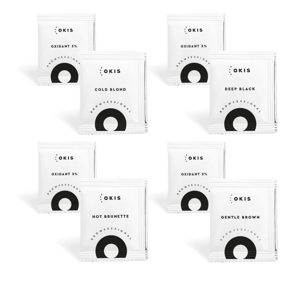 Набор краска-крем для бровей OKIS (окислитель + экстракт хны (саше) 5 мл (Hot Brunette)