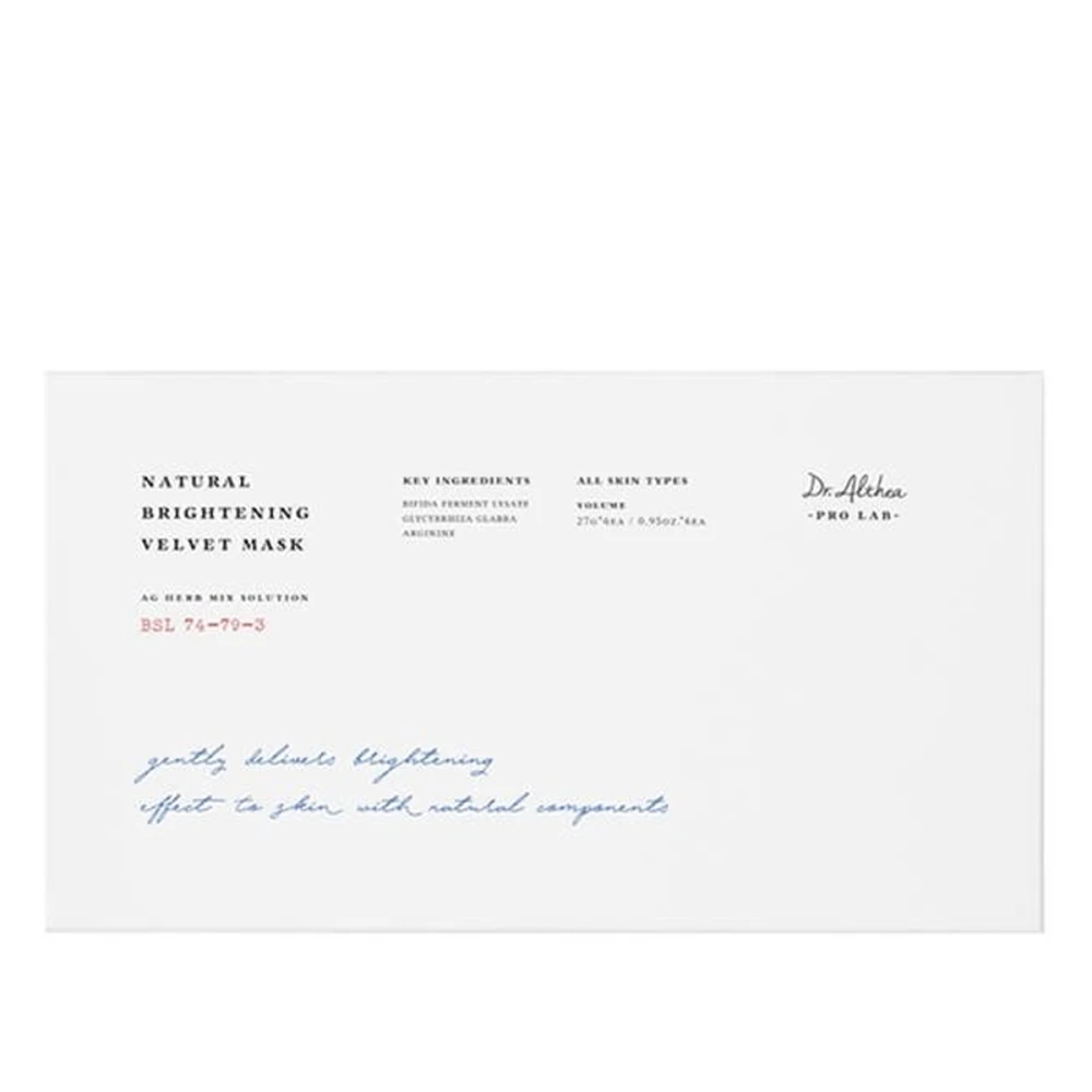 Маска тканевая для лица комплекс экстрактов DR. ALTHEA Natural Brightening Velvet 1 шт