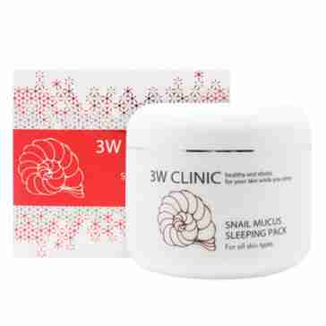 Маска нічна для обличчя з муцином равлика 3W CLINIC Snail Mucus Sleeping Pack 100 мл